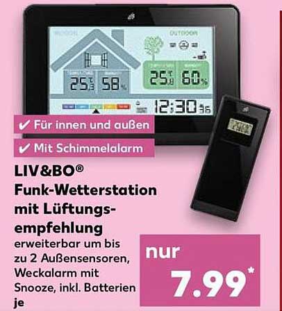 LIV&BO® Funk-Wetterstation mit Lüftungsempfehlung