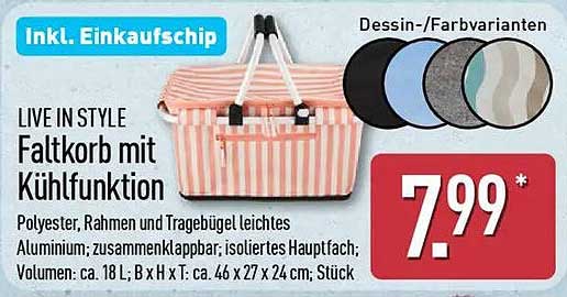 LIVE IN STYLE Faltkorb mit Kühlfunktion