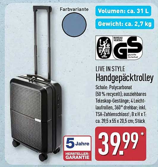 LIVE IN STYLE Handgepäcktrolley