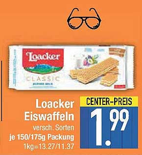 Loacker Eiswaffeln, verschiedene Sorten
