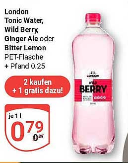 London Tonic Water, Wild Berry, Ginger Ale oder Bitter Lemon PET-Flasche