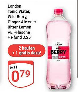 London Tonic Water, Wild Berry, Ginger Ale oder Bitter Lemon PET-Flasche + Pfand 0.25