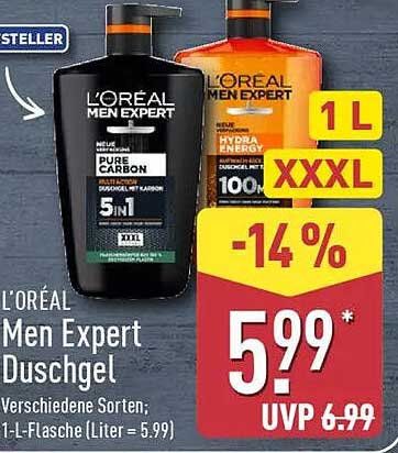 L'ORÉAL Men Expert Duschgel - 1L für nur 5,99 €