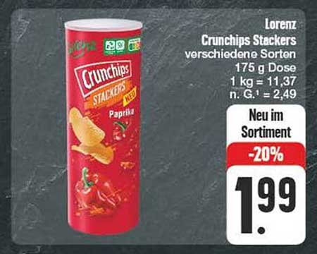 Lorenz Crunchips Stackers - verschiedene Sorten