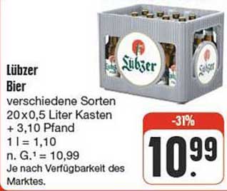 Lübzer Bier 20 x 0,5 Liter Kasten