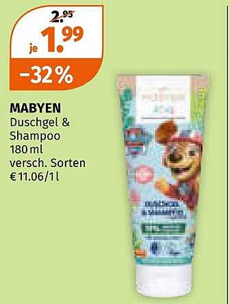 MABYEN Duschgel & Shampoo 180 ml verschiedene Sorten