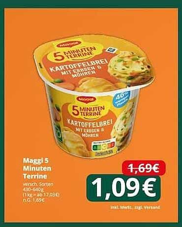 Maggi 5 Minuten Terrine Kartoffelbrei mit Erbsen & Möhren