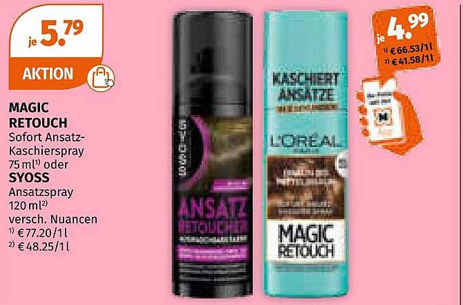MAGIC RETOUCH Sofort Ansatz-Kaschierspray 75 ml oder SYOSS Ansatzspray 120 ml