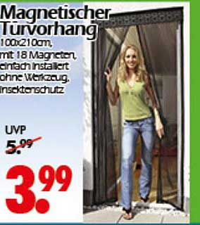 Magnetischer Vorhang 100x210 cm, mit 18 Magneten, einfach installiert