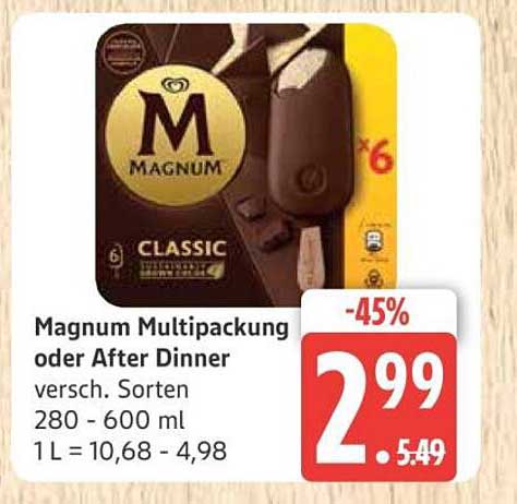 Magnum Multipackung oder After Dinner – verschiedene Sorten