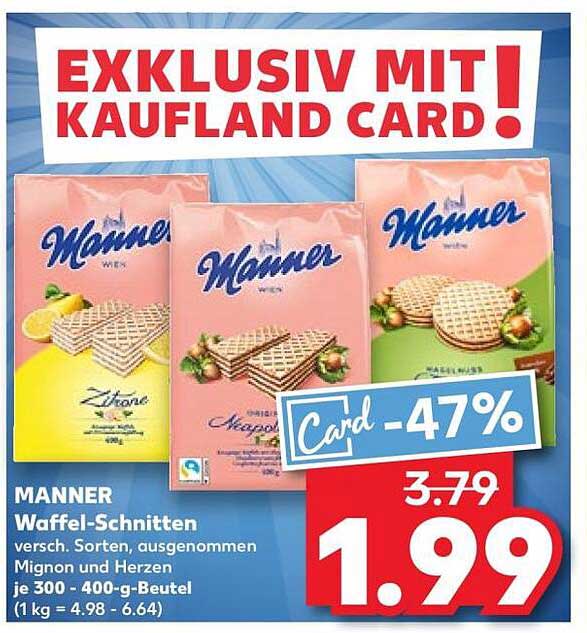 MANNER Waffel-Schnitten 300-400 g Beutel, verschiedene Sorten