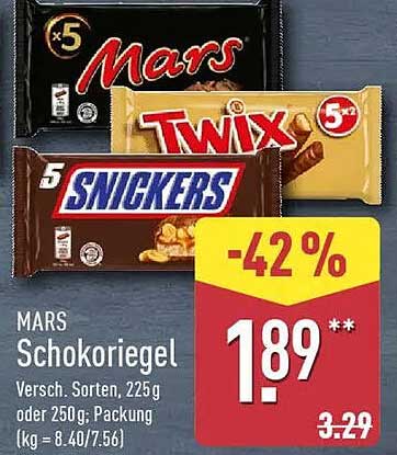 MARS Schokoladenriegel - 225g oder 250g Packung