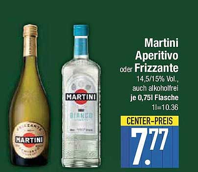 Martini Aperitivo oder Frizzante 0,75l Flasche