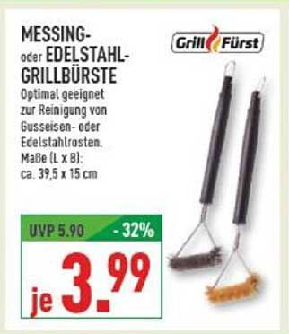 MASSING- oder EDELSTAHL-GRILLBÜRSTE