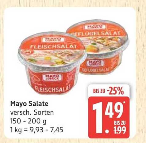 Mayo Salate 150 - 200 g, verschiedene Sorten