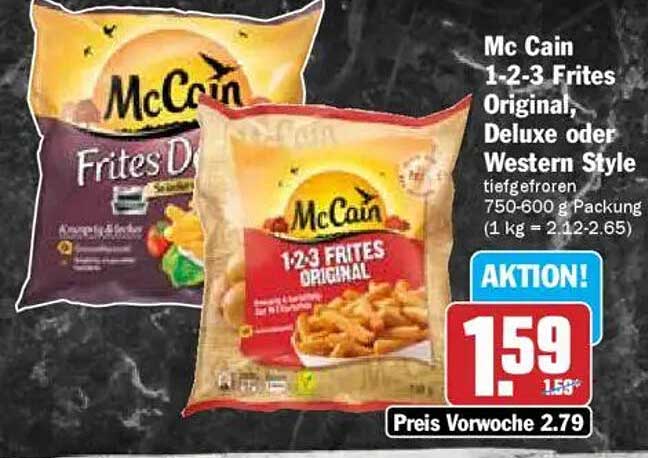 Mc Cain 1-2-3 Frites Original, Deluxe oder Western Style