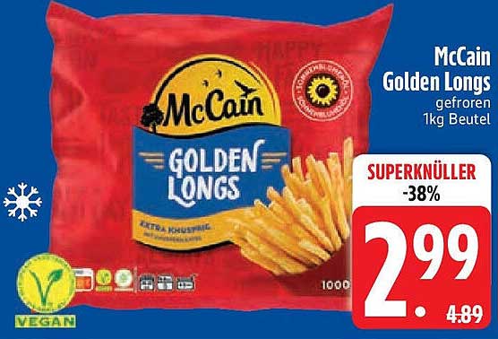 McCain Golden Longs gefroren 1kg Beutel