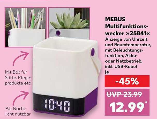 MEBUS Multifunktionswecker »25841«