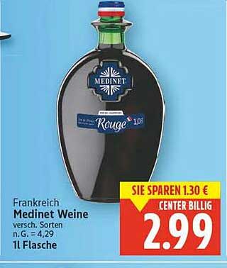 Medinet Weine - Verschiedene Sorten, 1 l Flasche
