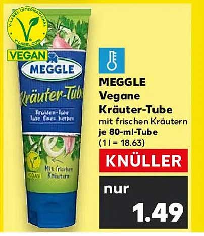 MEGGLE Vegane Kräuter-Tube mit frischen Kräutern je 80-ml-Tube