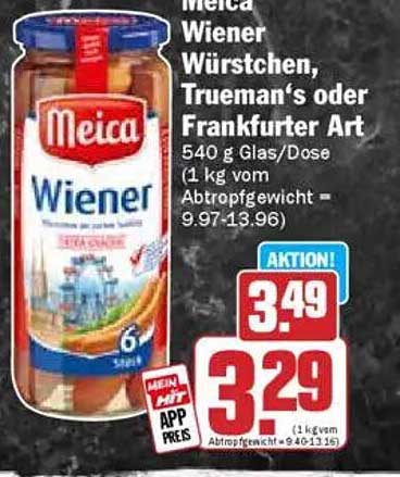 Meica Wiener Würstchen, Trueman's oder Frankfurter Art