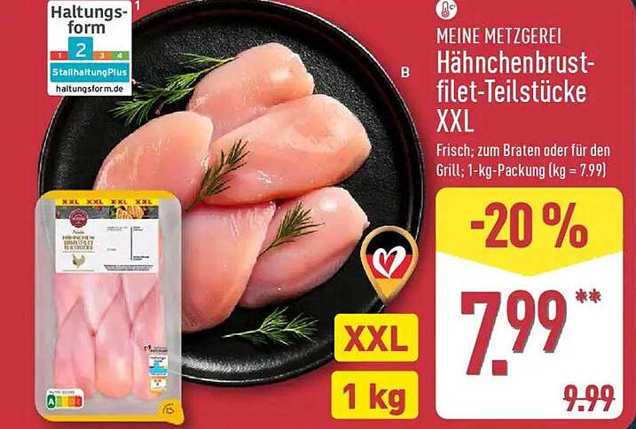MEINE METZGEREI Hähnchenbrustfilet-Teilstücke XXL