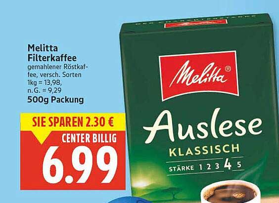Melitta Auslese Filterkaffee 500g