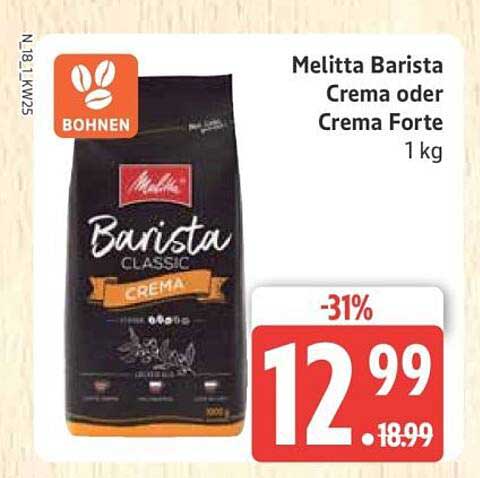 Melitta Barista Crema oder Crema Forte 1 kg