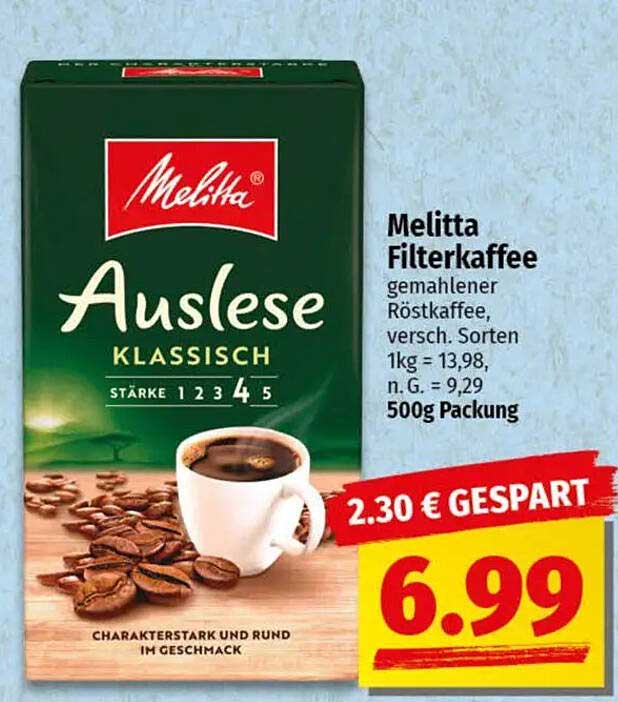 Melitta Filterkaffee Auslese klassisch 500g