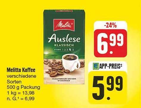 Melitta Kaffee Auslese Klassisch 500 g Packung