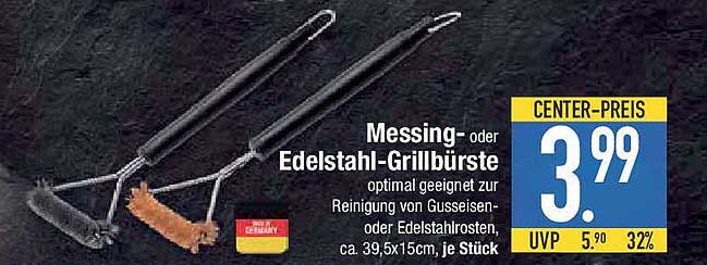 Messing- oder Edelstahl-Grillbürste