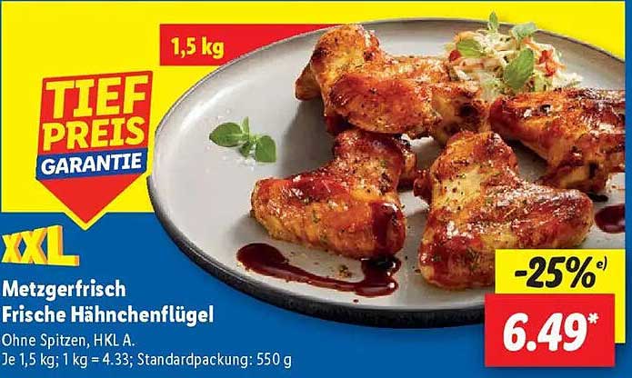 Metzgerfrisch Frische Hähnchenflügel 1,5 kg