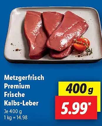 Metzgerfrisch Premium Frische Kalbs-Leber