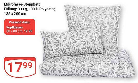 Mikrofaser-Steppbett 135 x 200 cm für nur 17,99 €