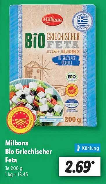 Milbona Bio Griechischer Feta 200 g