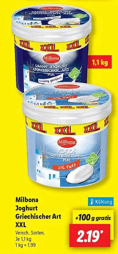 Milbona Joghurt Griechischer Art XXL 1,1 kg