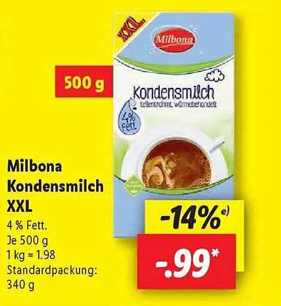 Milbona Kondensmilch XXL 500 g
