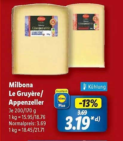 Milbona Le Gruyère/Appenzeller