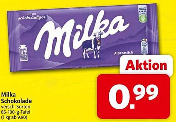 Milka Schokolade - verschiedene Sorten 85-100 g-Tafel