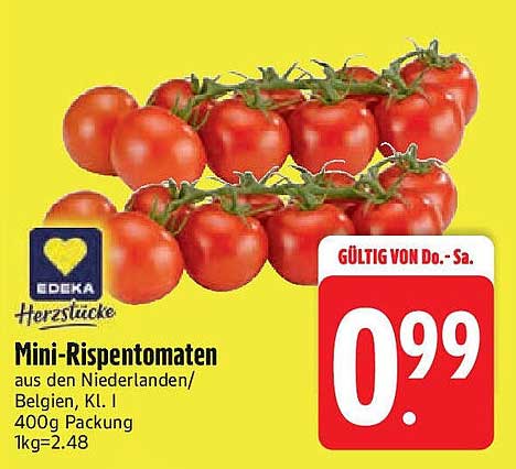 Mini-Rispentomaten aus den Niederlanden/Belgien, Kl. I