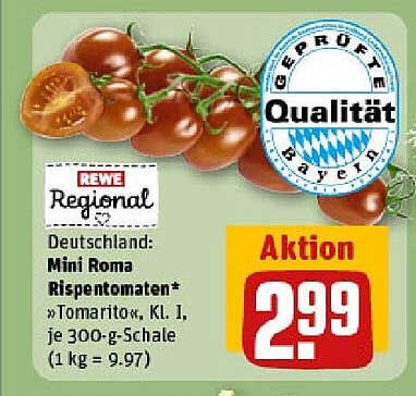Mini Roma Rispentomaten »Tomaritto«, Kl. I, je 300-g-Schale