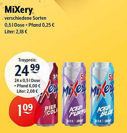 MiXery - verschiedene Sorten 0,5 l Dose + Pfand 0,25 €