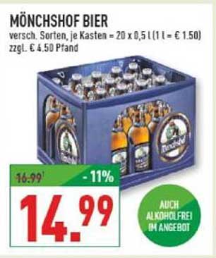 Mönchshof Bier 20 x 0,5 l Kasten
