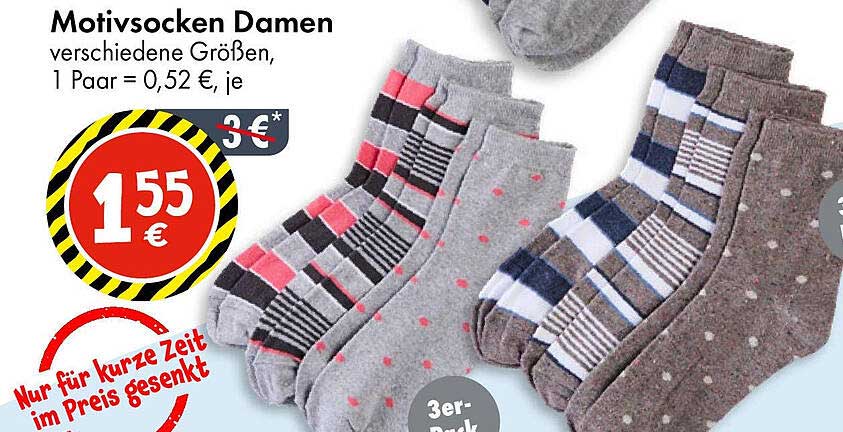 Motivsocken Damen - 3er-Pack, verschiedene Größen