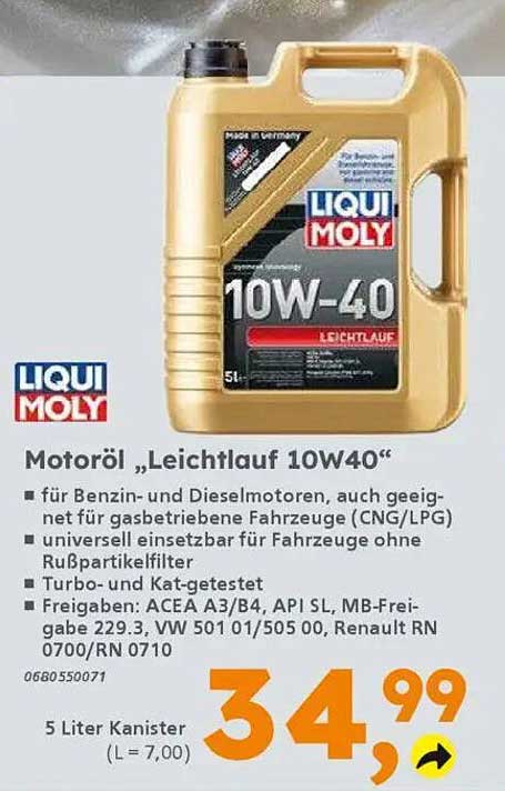 Motoröl „Leichtlauf 10W40“