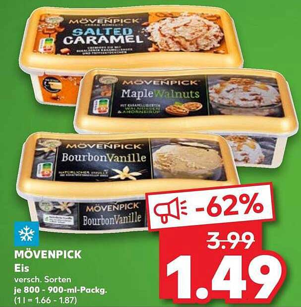 MÖVENPICK Eis verschiedene Sorten je 800 - 900-ml-Packung