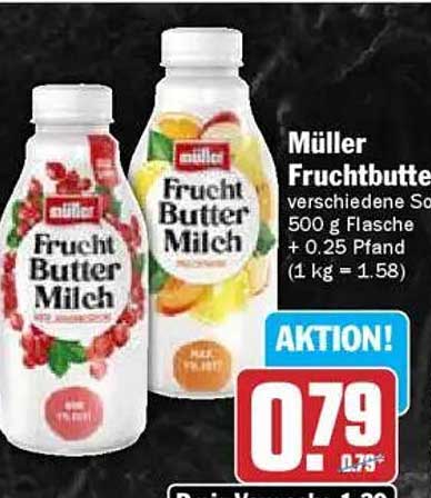 Müller Fruchtbuttermilch 500 g Flasche
