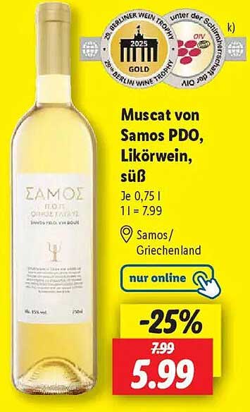 Muscat von Samos PDO, Likörwein, süß