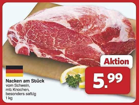 Nacken am Stück vom Schwein, mit Knochen, besonders saftig