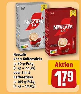 Nescafé 2 in 1 und 3 in 1 Kaffeesticks